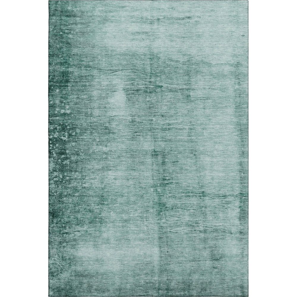 HomeRoots 9' X 12' Teal and Aqua Abstract Washable Area Rug - UV Protected, Soft, Durable for High-Traffic Spaces 706890