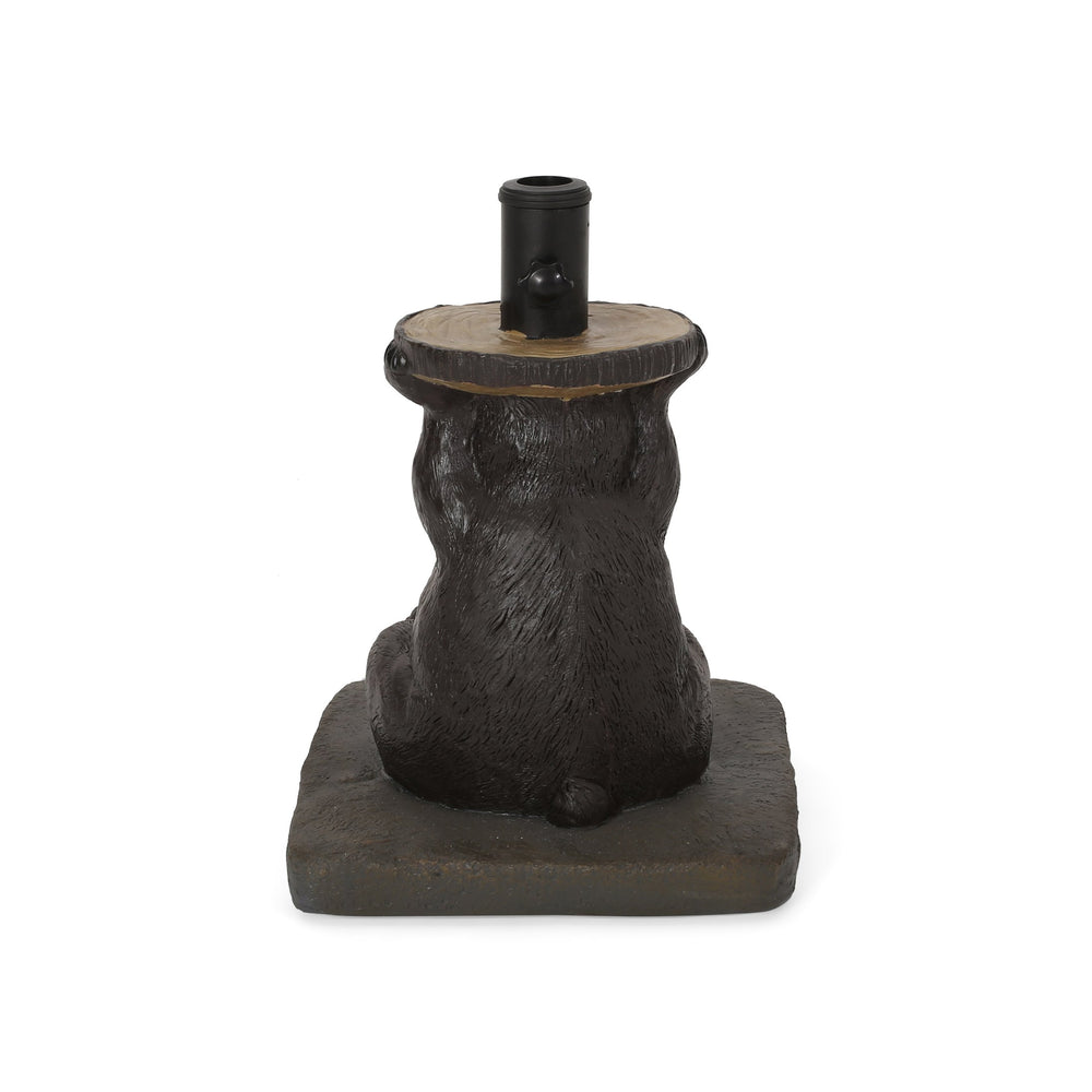 English Elm Christopher Knight Home® - BEAR Umbrella Base Dark Brown Concrete Resin Finish, Handcrafted Lightweight Design, No Assembly Needed 67766.00DBRN