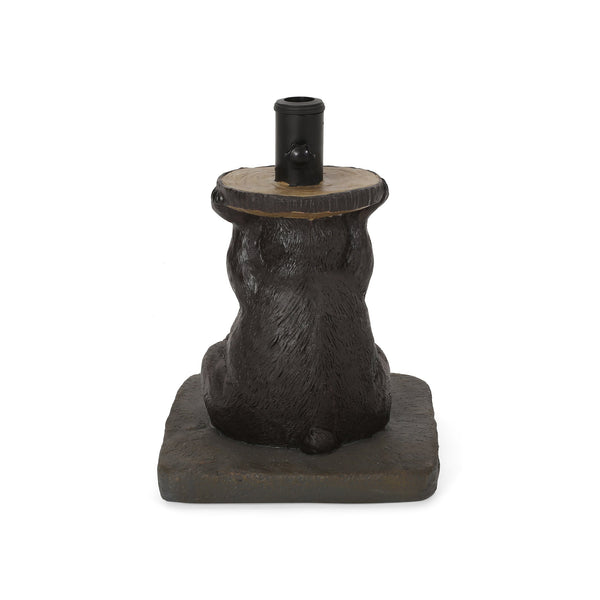 English Elm Christopher Knight Home® - BEAR Umbrella Base Dark Brown Concrete Resin Finish, Handcrafted Lightweight Design, No Assembly Needed 67766.00DBRN