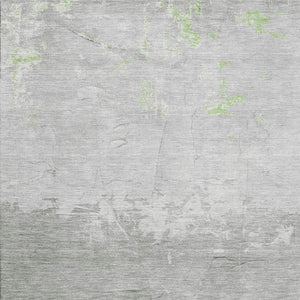 HomeRoots 8' Artichoke Green & Gray Abstract Washable Round Rug - UV Resistant, Durable & Stylish Home Decor 706894