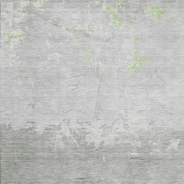 HomeRoots 8' Artichoke Green & Gray Abstract Washable Round Rug - UV Resistant, Durable & Stylish Home Decor 706894
