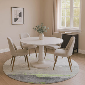 HomeRoots 8' X 10' Artichoke Green & Gray Abstract Washable Area Rug - Stylish, Durable, UV Protected Design! 706895