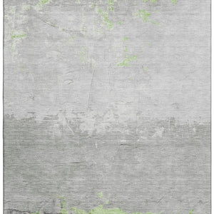 HomeRoots 10' Artichoke Green and Gray Abstract Area Rug - Washable, UV-Protected, Durable for High-Traffic Rooms 706897