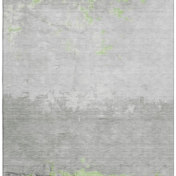 HomeRoots 10' Artichoke Green and Gray Abstract Area Rug - Washable, UV-Protected, Durable for High-Traffic Rooms 706897