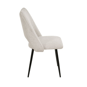 English Elm 4-Chair Modern Linen Dining Set with Metal Legs, High-Resilience Cushions, Adjustable Feet, 265lb Capacity Beige W757P304081