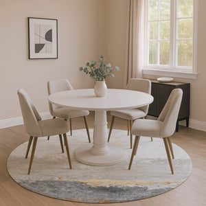 HomeRoots 8' X 10' Gold And Gray Abstract Washable Area Rug - Durable, Stylish, UV Protected for Any Space! 706901