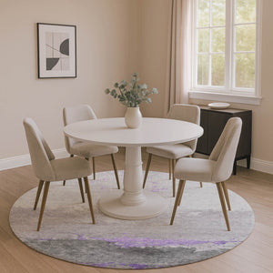 HomeRoots 8' X 10' Abstract Purple and Gray Washable Area Rug with UV Protection for High-Traffic Homes 706907
