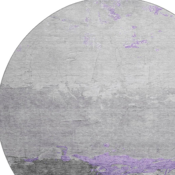 HomeRoots 8' X 10' Abstract Purple and Gray Washable Area Rug with UV Protection for High-Traffic Homes 706907