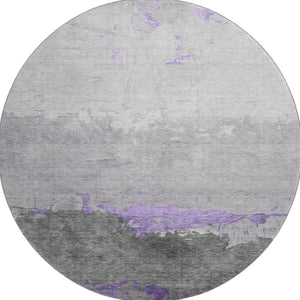 HomeRoots 8' X 10' Abstract Purple and Gray Washable Area Rug with UV Protection for High-Traffic Homes 706907