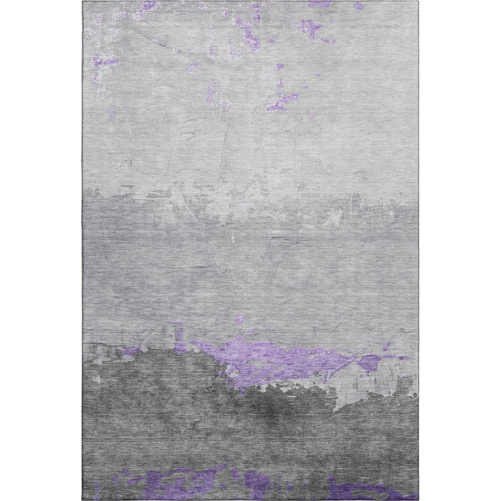 HomeRoots 9' X 12' Purple and Gray Abstract Area Rug - Stylish, Washable, UV Protected, Pet-Friendly Design 706908