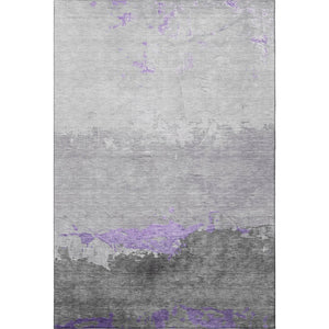HomeRoots 9' X 12' Purple and Gray Abstract Area Rug - Stylish, Washable, UV Protected, Pet-Friendly Design 706908