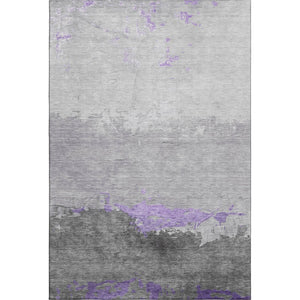 HomeRoots 10' X 14' Abstract Purple and Gray Area Rug – Washable, UV Protected, Non-Slip for High-Traffic Areas 706909