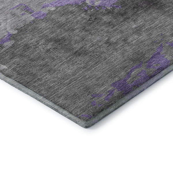 HomeRoots 10' X 14' Abstract Purple and Gray Area Rug – Washable, UV Protected, Non-Slip for High-Traffic Areas 706909