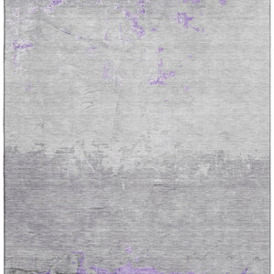 HomeRoots 10' X 14' Abstract Purple and Gray Area Rug – Washable, UV Protected, Non-Slip for High-Traffic Areas 706909