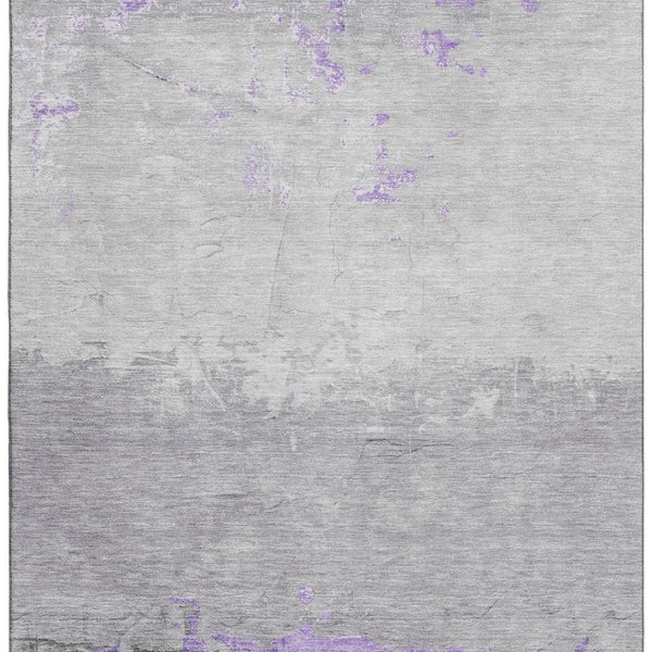 HomeRoots 10' X 14' Abstract Purple and Gray Area Rug – Washable, UV Protected, Non-Slip for High-Traffic Areas 706909