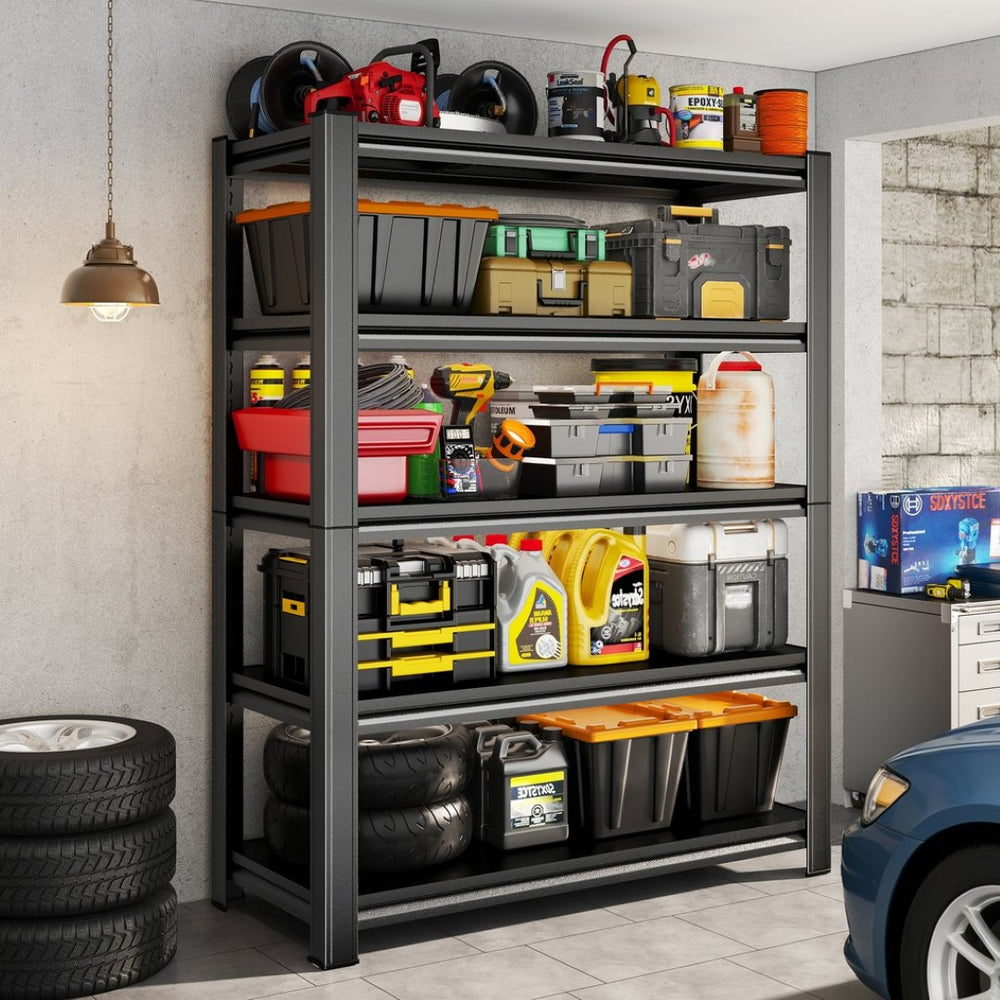 English Elm 5-tier Heavy Duty Metal Shelving Unit 2000lb Capacity Garage Warehouse Storage Rack W1831P494439