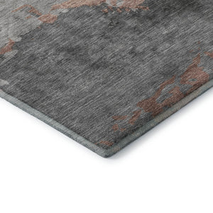 HomeRoots 9' X 12' Salmon and Gray Abstract Washable Area Rug - UV Protected, Durable, and Stylish Floor Covering 706914