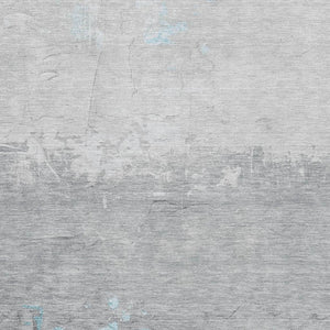 HomeRoots 5' X 8' Teal & Gray Abstract Area Rug - Washable, UV Protected, Stain-Resistant for High-Traffic Use 706917