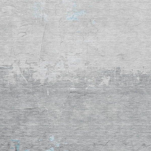 HomeRoots 5' X 8' Teal & Gray Abstract Area Rug - Washable, UV Protected, Stain-Resistant for High-Traffic Use 706917