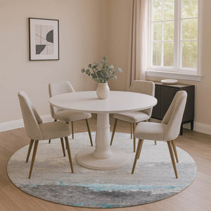 HomeRoots 8' X 10' Teal and Gray Abstract Area Rug - Washable, UV-Protected, Stylish, and Durable for Everyday Use 706919