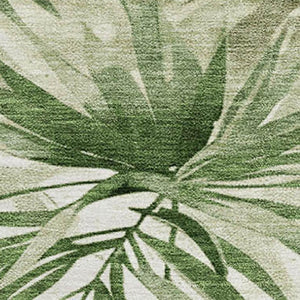 HomeRoots 10' X 14' Artichoke Green Floral Area Rug - Washable, UV Protected, Pet-Friendly Elegance for Home 706927
