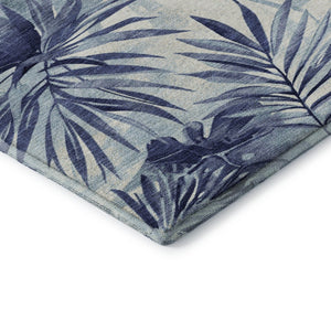 HomeRoots 10' Blue and Ivory Floral Washable Area Rug – UV Protected, Stain-Resistant, Ideal for Your Home! 706933