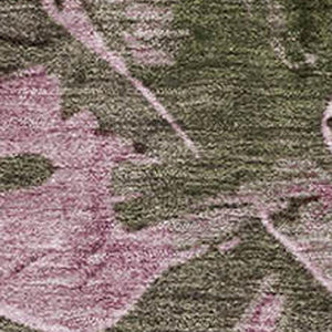 HomeRoots 8' Washable Brown and Pink Floral Area Rug with UV Protection - Perfect for Homes with Kids & Pets! 706942