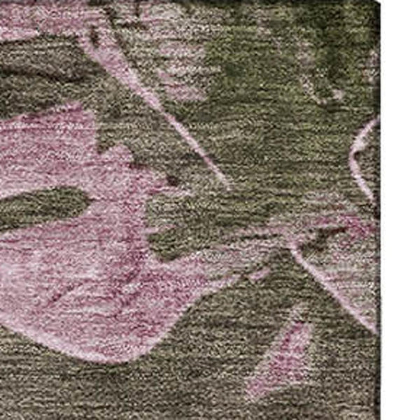 HomeRoots 9' X 12' Washable Brown and Pink Floral Area Rug with UV Protection for Stylish, Durable Living Spaces 706944