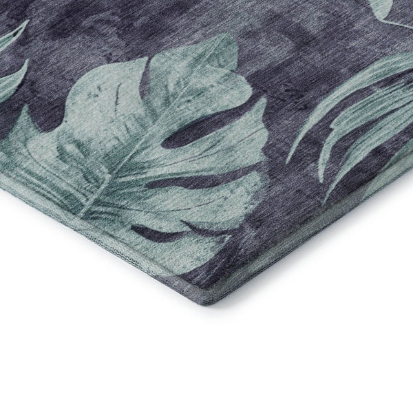 HomeRoots 5' X 8' Vibrant Blue and Green Floral Area Rug - Durable, Washable, UV-Protected for Homes! 706947
