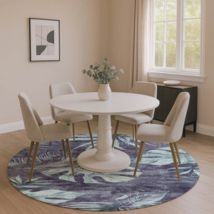HomeRoots 8' X 10' Blue and Green Floral Area Rug - Washable, UV-Protected, Durable, and Stylish for Any Space! 706949