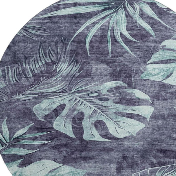 HomeRoots 8' X 10' Blue and Green Floral Area Rug - Washable, UV-Protected, Durable, and Stylish for Any Space! 706949