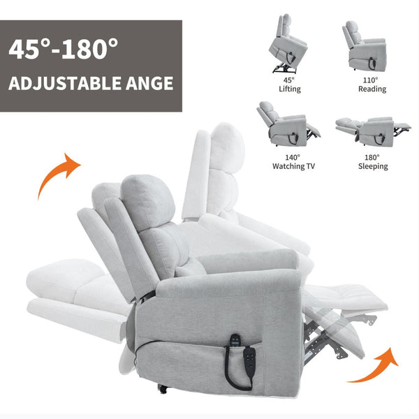 English Elm Dual Motor Power Lift Recliner with Massage Heat and Leatherair Upholstery 350 Lb W3224S00020