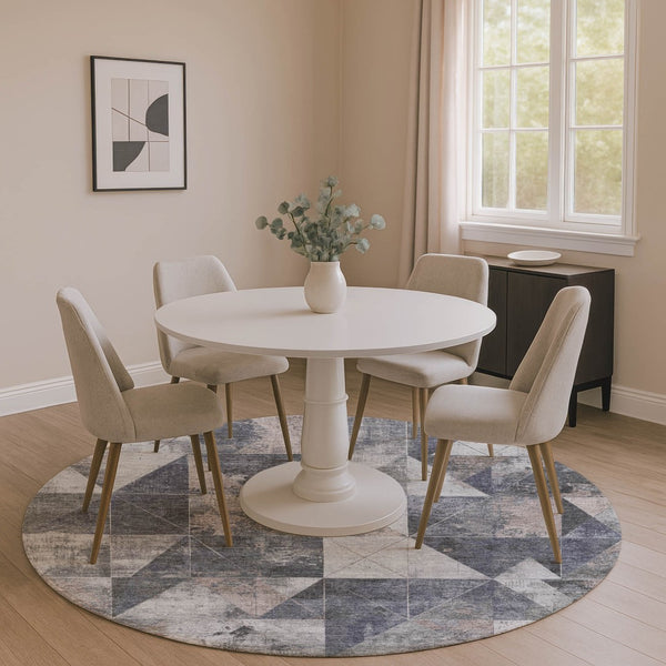 HomeRoots 8' X 10' Gray & Beige Geometric Area Rug - Washable, UV Protected, Durable & Stylish for Homes 706979