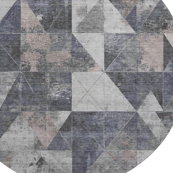 HomeRoots 8' X 10' Gray & Beige Geometric Area Rug - Washable, UV Protected, Durable & Stylish for Homes 706979