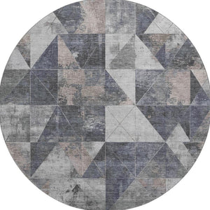 HomeRoots 8' X 10' Gray & Beige Geometric Area Rug - Washable, UV Protected, Durable & Stylish for Homes 706979