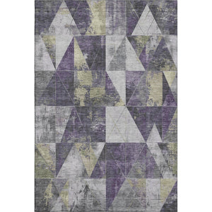 HomeRoots 10' X 14' Washable Purple and Beige Geometric Area Rug with UV Protection for Stylish Durability 706993