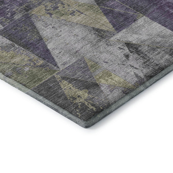 HomeRoots 10' X 14' Washable Purple and Beige Geometric Area Rug with UV Protection for Stylish Durability 706993