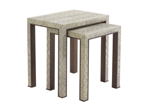 Lexington Adler Luxurious Nesting Tables With Embossed Python Leather And Wood Edges For Sophisticated Living Arlington  706-957