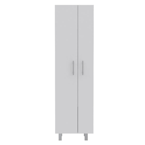 English Elm Bacoa Tall Utility Cabinet with Broom Storage and Five Shelves for Laundry Rooms B097S00237