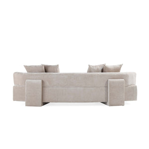 English Elm Verandah 112" Chenille Sofa In Soft Beige - Stylish, Durable Comfort For Living Rooms & Lounges! B365P398111-GIGA