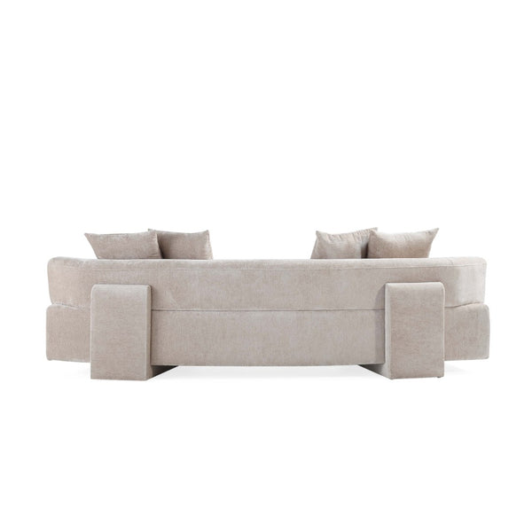 English Elm Verandah 112" Chenille Sofa In Soft Beige - Stylish, Durable Comfort For Living Rooms & Lounges! B365P398111-GIGA