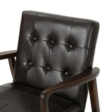 Christopher Knight Home® - Noble House - Marcola Mid Century Modern Faux Leather Club Chair with Wood Frame