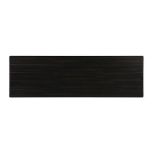 English Elm Wood Pine Console Table Weathered Farmhouse Finish with Open Shelf for Entryway Distressed Black B016P472898