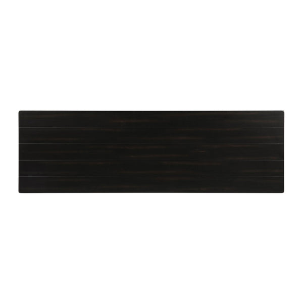 English Elm Wood Pine Console Table Weathered Farmhouse Finish with Open Shelf for Entryway Distressed Black B016P472898