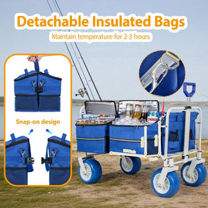 English Elm Beach Wagon with Extendable Tailgate All-terrain Tires and 500 Lb Steel Frame W2932P426706