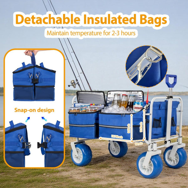 English Elm Beach Wagon with Extendable Tailgate All-terrain Tires and 500 Lb Steel Frame W2932P426706