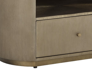 Sunpan Siena Nightstand - Handcrafted Iron Frame with Unique Finish and Ample Storage for Elegant Bedrooms Oval - 30W x 18D x 28H
