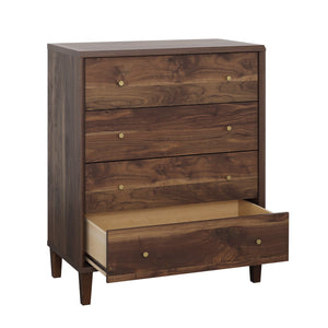 English Elm 4-Drawer Chest In Warm Brown Finish – Stylish Storage Solution For Bedroom Or Guest Space, Easy Setup! B356P402806