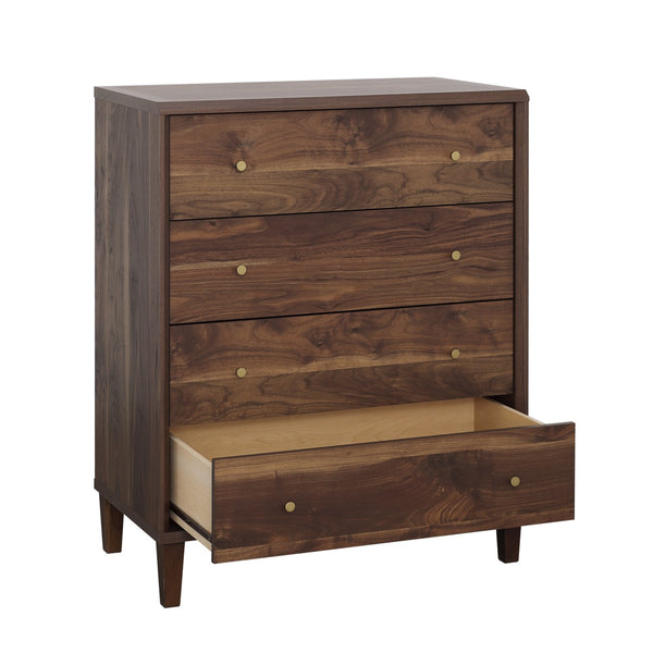 English Elm 4-Drawer Chest In Warm Brown Finish – Stylish Storage Solution For Bedroom Or Guest Space, Easy Setup! B356P402806