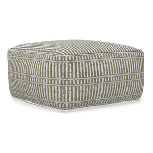 English Elm Safford Handwoven Geometric Square Pouf in Recycled Pet Yarn for Patio or Living Room B136P427586